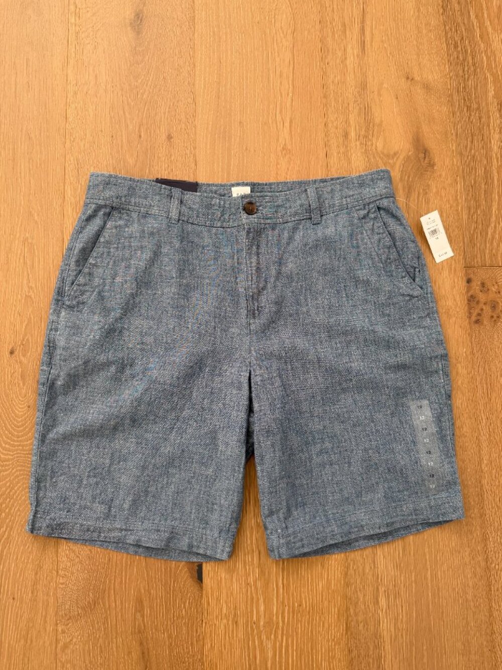 Gap Shorts Women 12 Indigo Chambray Bermuda Blue Mid Rise 9” Inseam 676741 - Picture 4 of 15